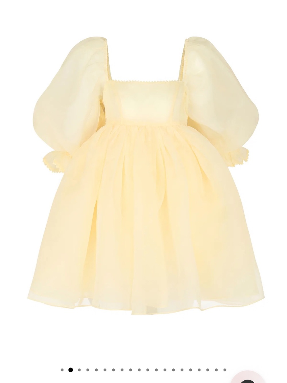 NWT Selkie Banana Yellow Puff-Sleeve Mini Dress - Size Large